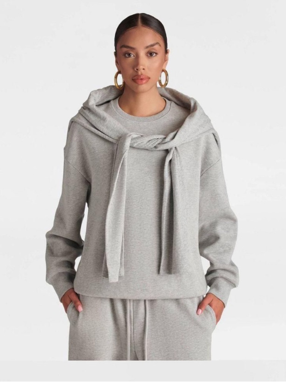 NWT KBB Double Layer gray Cozy Sweatshirt Set